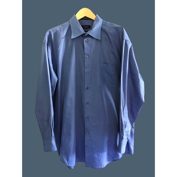 CLAIBORNE- T-WEAVE MENS BLUE BUTTON -DOWN LONG SLEEVE SHIRT SIZE X-LARGE - Picture 1 of 6